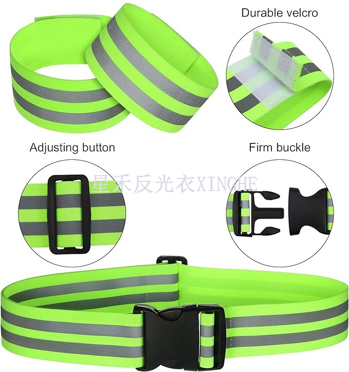 Reflektierender Sicherheitsgurt, PT-Gürtel, reflektierender Taillengürtel für Arm, Handgelenk, Knöchel, Bein, Laufen, Radfahren, Gehen, Marathon