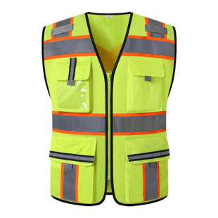 Reflektierende Weste. Reflektierende Weste mit mehreren Taschen. Construction Leader Reflektierende Kleidung