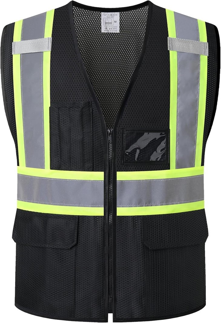 Schwarze Mesh-Ingenieur-Sicherheitsweste