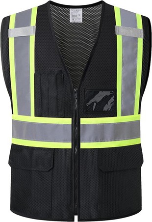 Schwarze Mesh-Ingenieur-Sicherheitsweste